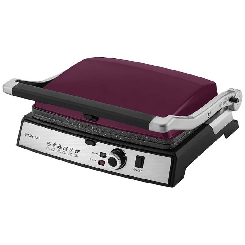 Grill kontaktni, granitni premaz, otvaranja za 180°, 2000W, Purple