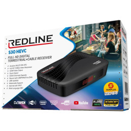 REDLINE Prijemnik zemaljski,DVB-T2/C,Full HD,H.265/HEVC, WiFi,Scart S30 HEVC