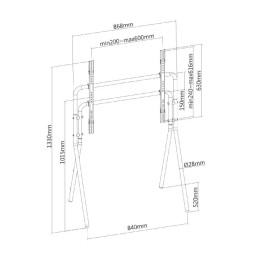 Nosač za TV prijemnik 37"-90", 75 kg, 4D