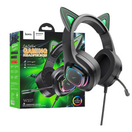 Slušalice sa mikrofonom, gaming, W107 Cute Cat Black/Green