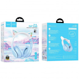 Slušalice bežične sa mikrofonom, Bluetooth W42 Cat Ears, Crystal Blue