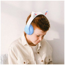 Slušalice bežične sa mikrofonom, Bluetooth W42 Cat Ears, Crystal Blue