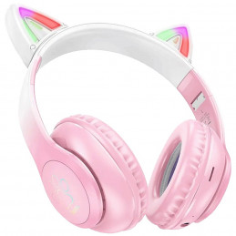 Slušalice bežične sa mikrofonom, Bluetooth W42 Cat Ears, Cherry Blossom