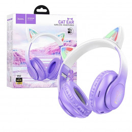 Slušalice bežične sa mikrofonom, Bluetooth W42 Cat Ears, Purple Grape