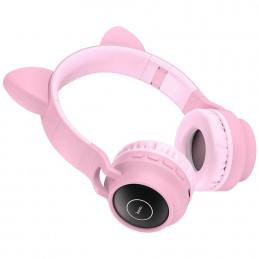 Slušalice bežične, Bluetooth W27 Cat Ear Pink