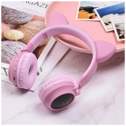 Slušalice bežične, Bluetooth W27 Cat Ear Pink