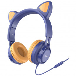 Slušalice sa mikrofonom, mačje uši, plava W36 Cat ear, midnight blue