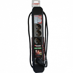Produžni kabel, 6 utičnica, prekidač, 1,5m