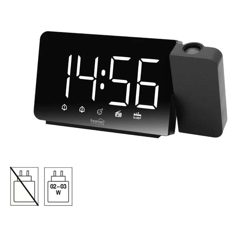 Sat sa alarmom i projektorom, LED zaslon, FM radio LTCRP03