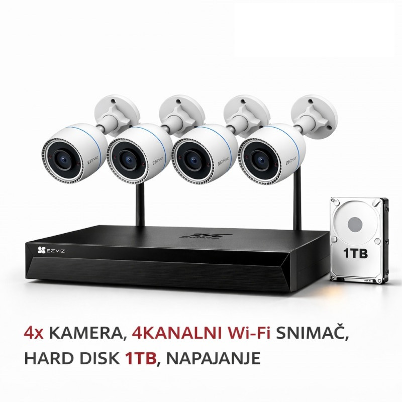 WIFI Video komplet 2MP 4 kamere Ezviz