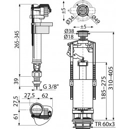 Alca Ventil plovak + odsisač SA2000S 3/8"