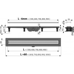 AlcaPLAST kanalica APZ9-850mm