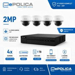 Video komplet DOME IP - POE4 - 2MP
