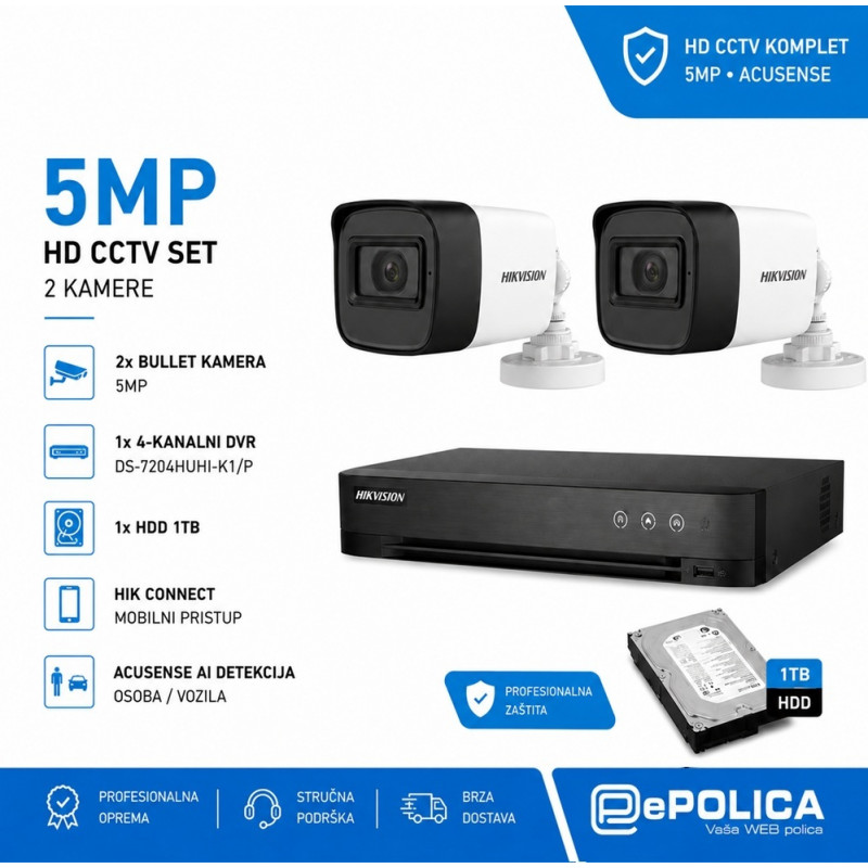 Video komplet BULLET ACUSENSE2 - 5MP