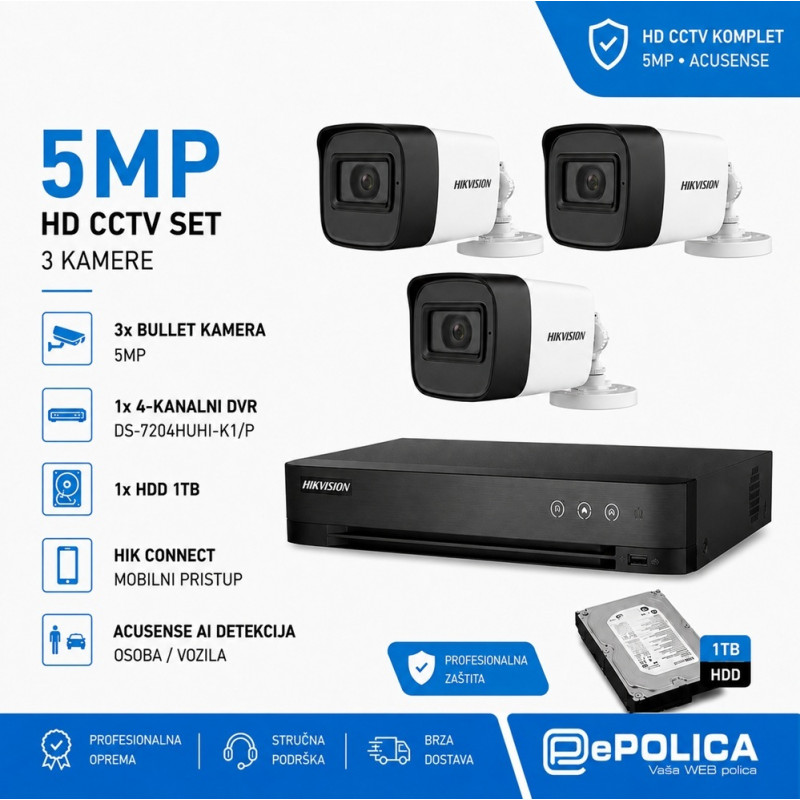 Video komplet BULLET ACUSENSE3 - 5MP