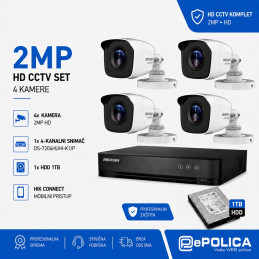 SET za video nadzor komplet 4 kamere HIK-HIL, TVI4