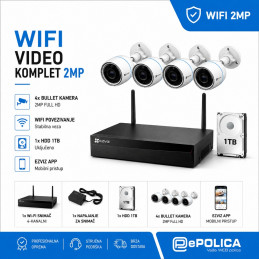 WIFI Video komplet 2MP 4kamere Ezviz