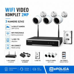 WIFI Video komplet 2MP 3 kamere Ezviz
