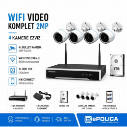 WIFI Video komplet 2MP 4kamere Ezviz