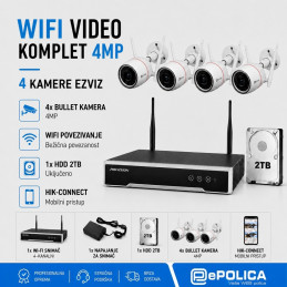 Video komplet 4MP 4 kamere Ezviz WiFi ColorVu