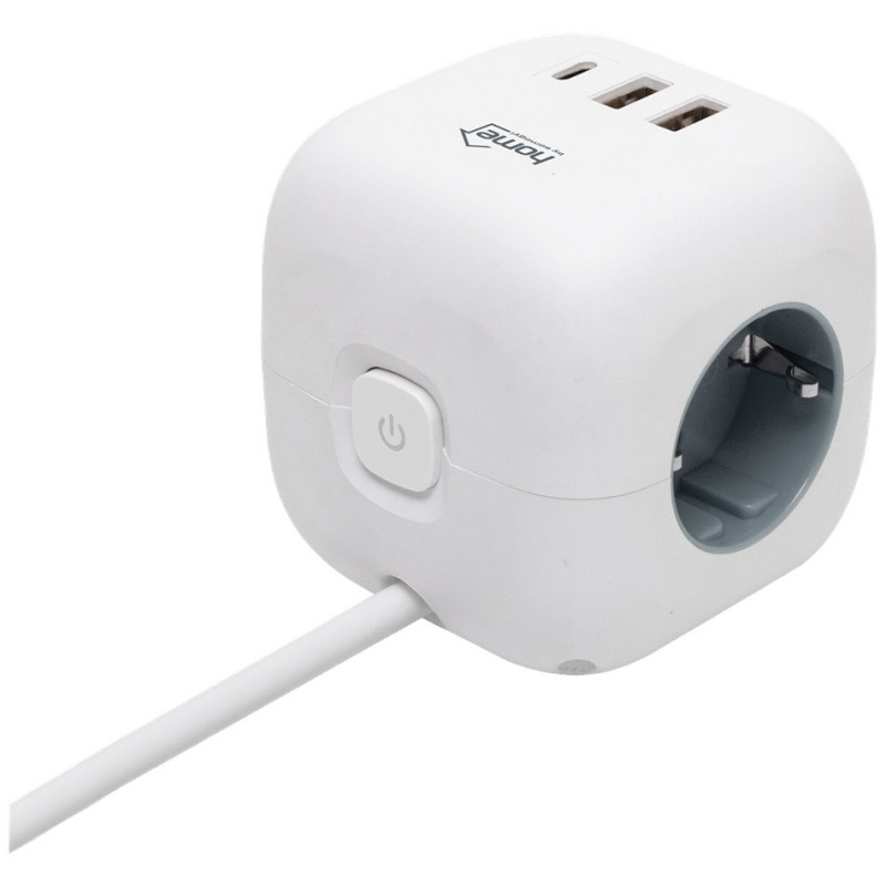 Produžni kabl, 3 utičnice, 2 x USB A, 1 x USB C, 1.5 met. CUBE2