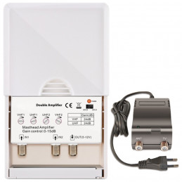 Pojačalo antensko + LTE / 4G filter sa 2 podesiva ulaza DOUBLE AMPLIFIER