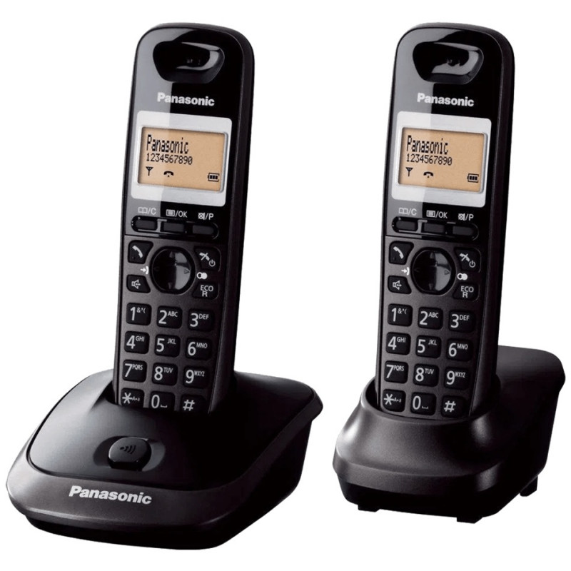 Telefon, bežični, sa dvije slušalice, DECT, 1,4"LCD, crna
KX-TG2512FXT