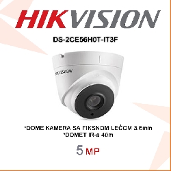 Kamera HDTVI DOME , 2MP, 3,6mm  -0
