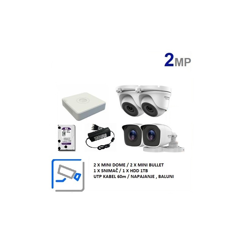 Set za video nadzor 2MP-TVI 4