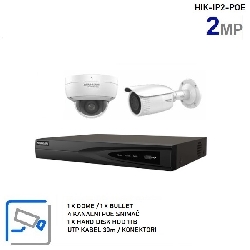 Hikvision IP komplet sa 2 POE kamere, 2MP, Varifocal