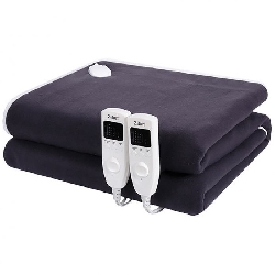 Električna deka, dvostruka širina,2 x 60 W,160 x 140 cm, crna